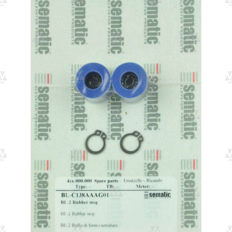 BL-C138AAAG01 | 2 X RUBBER LOCK STOP ROLLER, ROUND SHAPE (LENGTH = 20MM)