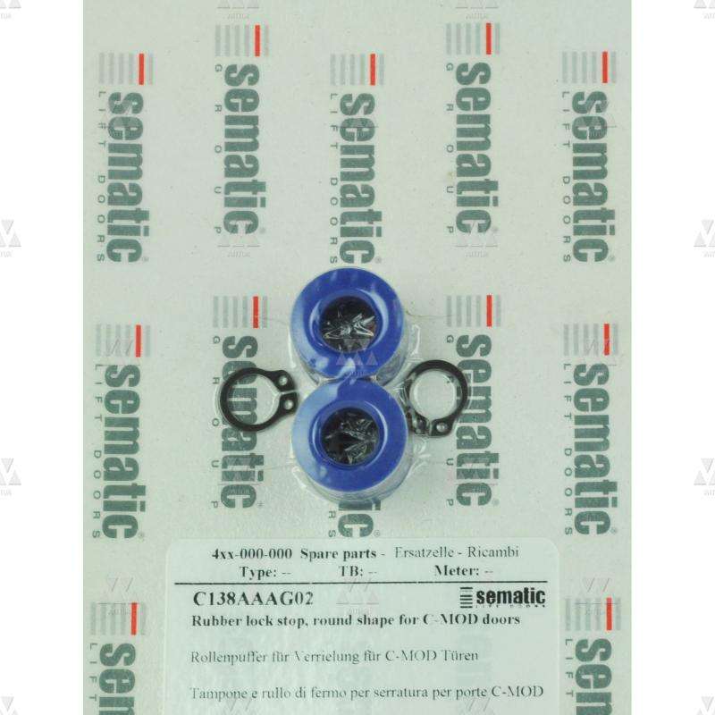 BL-C138AAAG02 | 2 X RUBBER LOCK STOP ROLLER, ROUND SHAPE (LENGTH = 16MM)